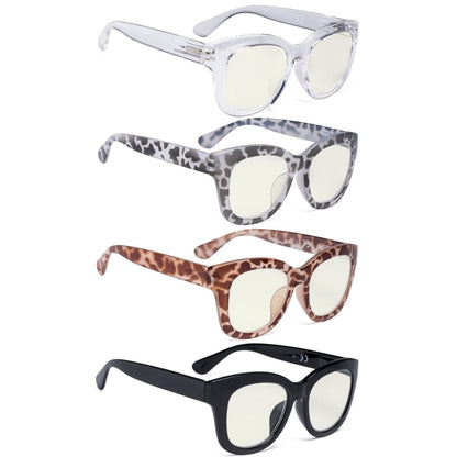 4 Pack Oversized Blue Light Filter Reading Glasses UV1555 - Gr8sight