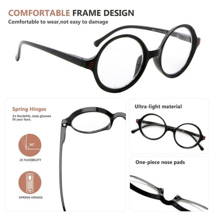 4 Pack Reading Glasses Small Lens Round Readers R2025 - Gr8sight