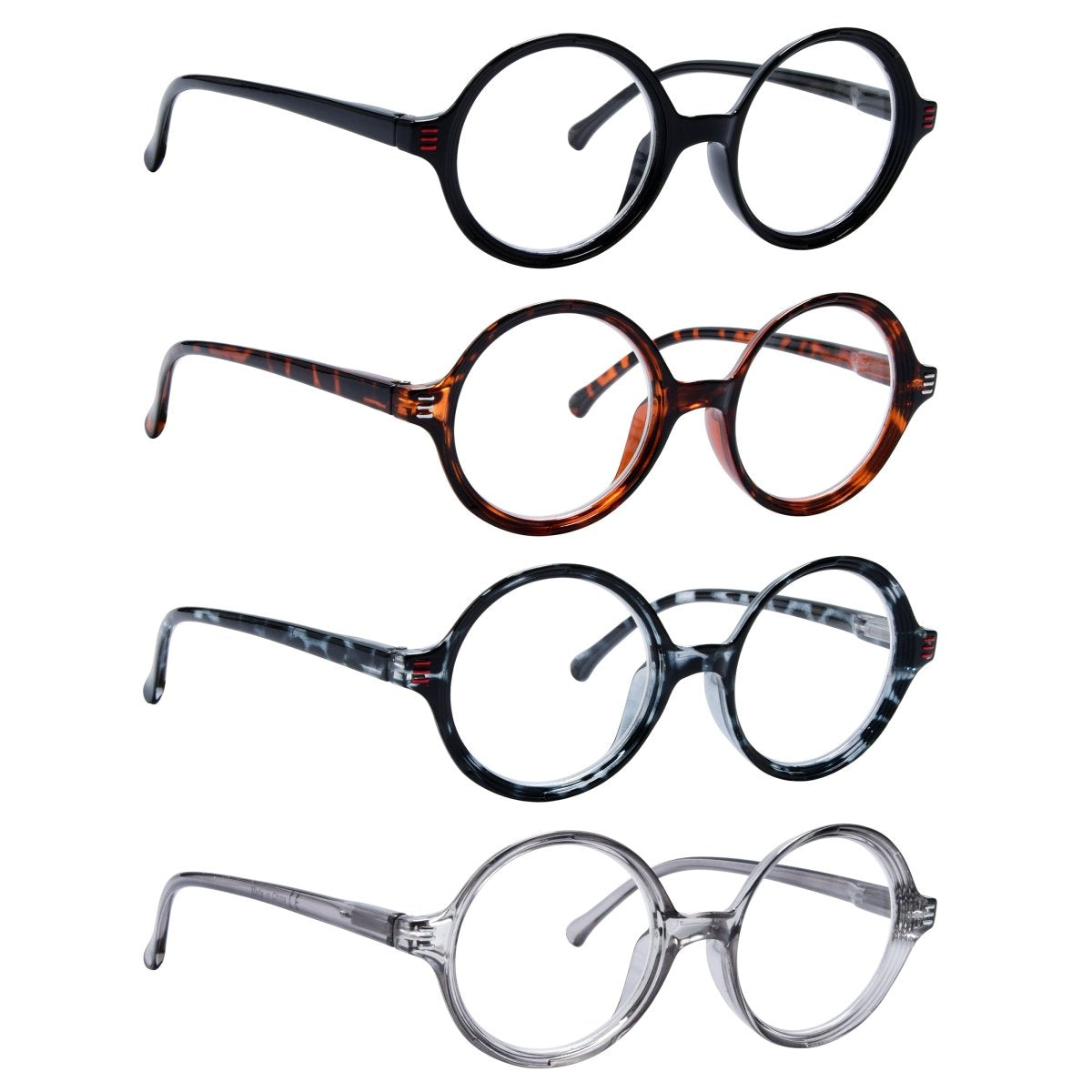 4 Pack Reading Glasses Small Lens Round Readers R2025 - Gr8sight