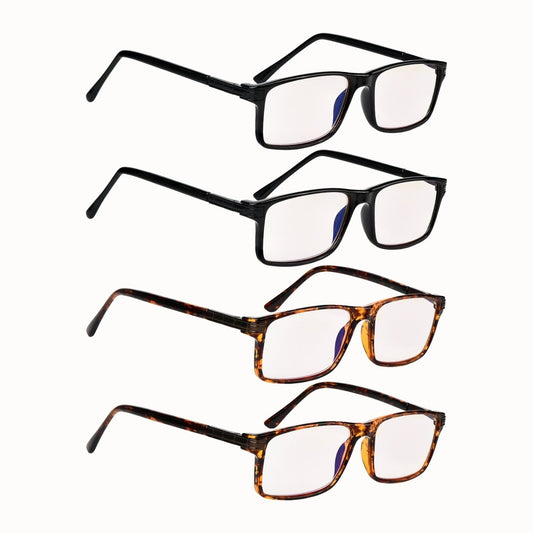 Woiac Blue Light Blocking Reading Glasses Light Yellow Tinted 4 Pack