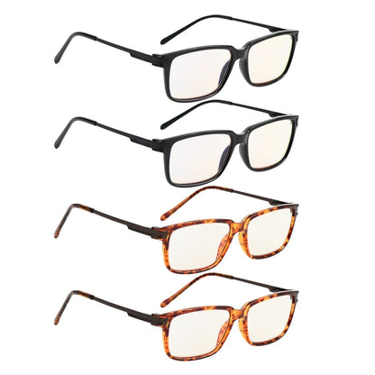 Woiag Blue Light Blocking Reading Glasses Light Yellow Tinted 4 Pack
