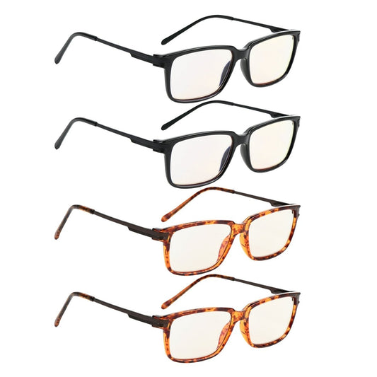 Woiag Blue Light Blocking Reading Glasses Light Yellow Tinted 4 Pack