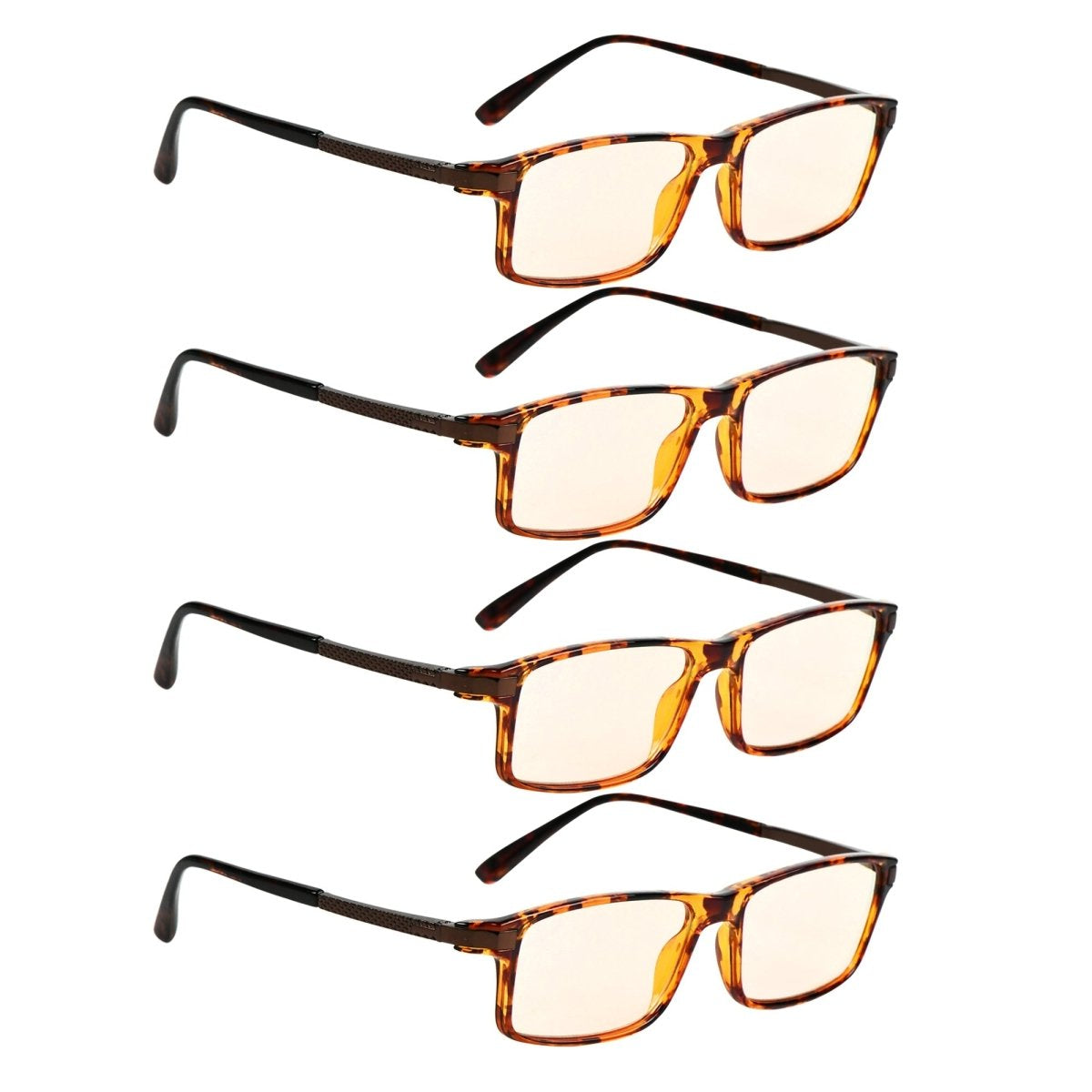 Woiah Blue Light Blocking Reading Glasses Light Yellow Tinted 4 Pack