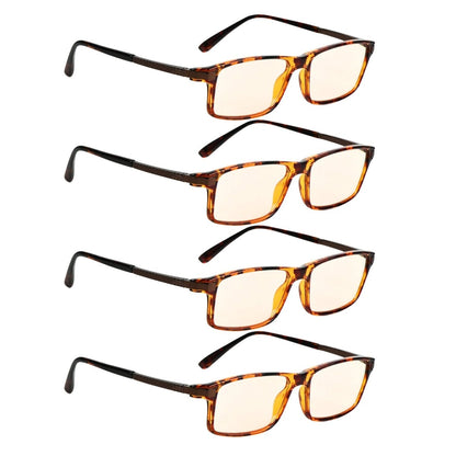 Woiah Blue Light Blocking Reading Glasses Light Yellow Tinted 4 Pack