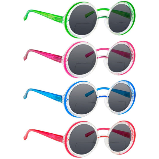 4 Pack Round Bifocal Reading Sunglasses SBR2005C - Gr8sight