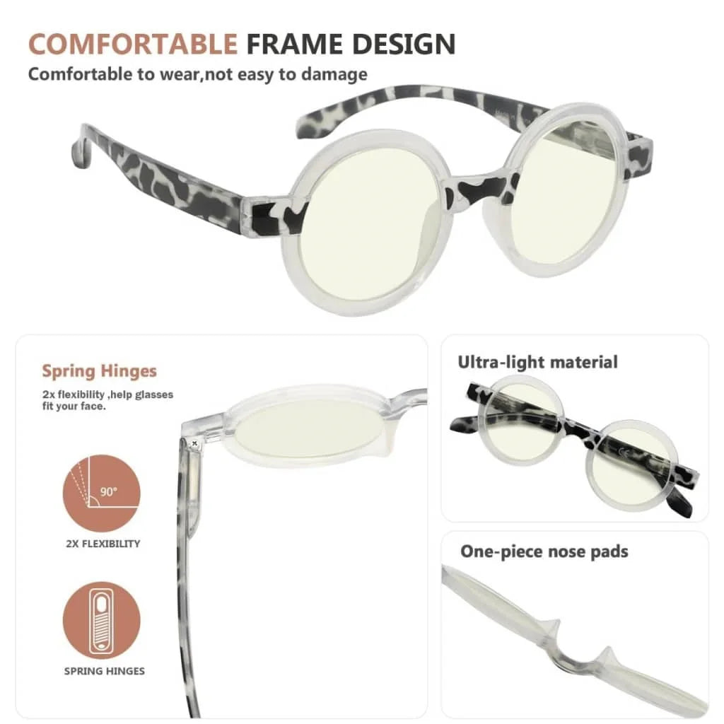 Womag Blue Light Blocking Reading Glasses Light Yellow Tinted 4 Pack