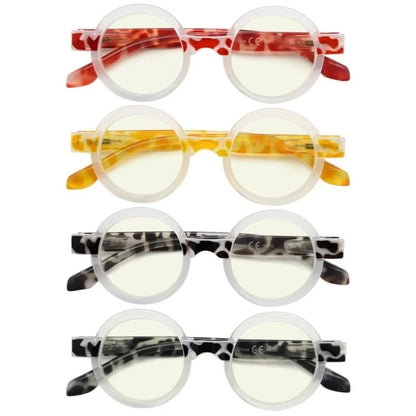 Womag Blue Light Blocking Reading Glasses Light Yellow Tinted 4 Pack