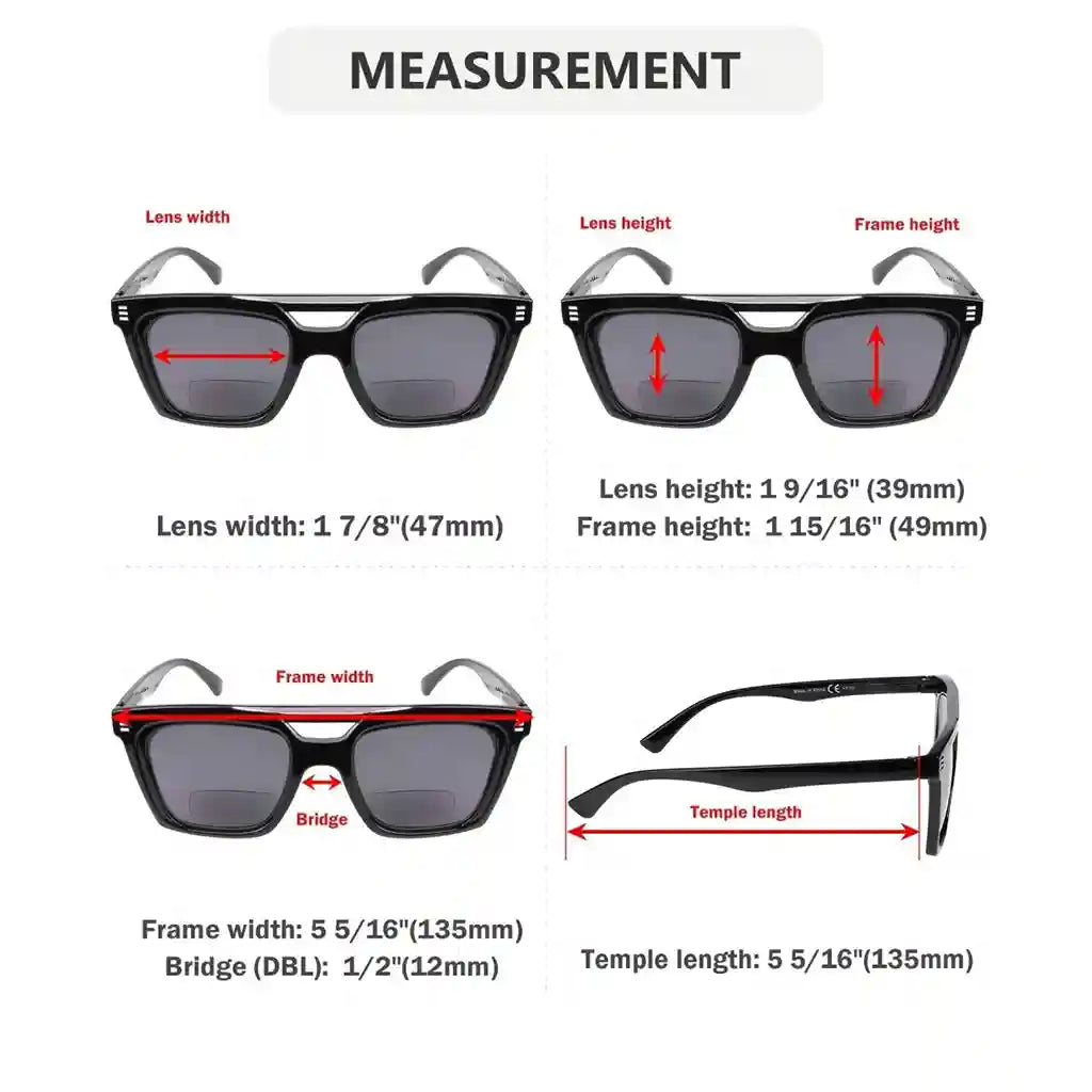 Wouaz Bifocal Reading Sunglasses 4 Pack