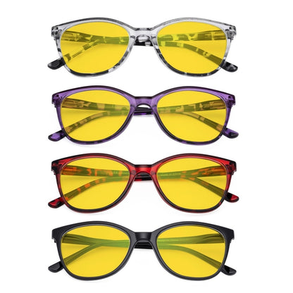 4 Pack Stylish Blue Light Blocking Reading Glasses HPFH1570 - Gr8sight