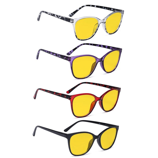 4 Pack Stylish Blue Light Blocking Reading Glasses HPFH1570 - Gr8sight