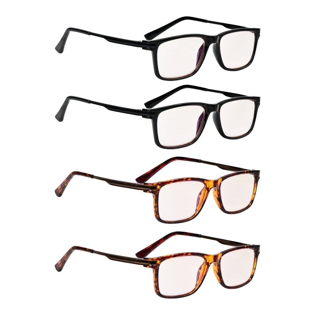 Woiaa Blue Light Blocking Reading Glasses Light Yellow Tinted 4 Pack