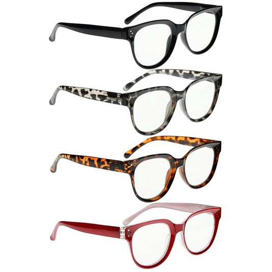 4 Pack Stylish Reading Glasses Thicker Frame Readers R9110 - Gr8sight