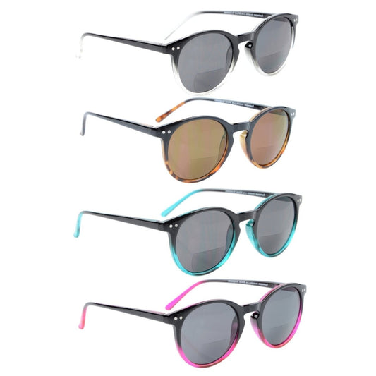 4 Pack Stylish Round Bifocal Reading Sunglasses S005 - Gr8sight