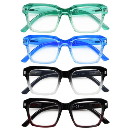 4 Pack Stylish Square Reading Glasses R2024 - Gr8sight