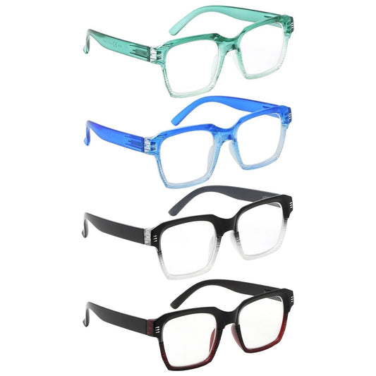4 Pack Stylish Square Reading Glasses R2024 - Gr8sight