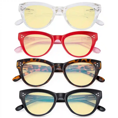 Wonbs Blue Light Blocking Glasses Yellow Tinted 4 Pack