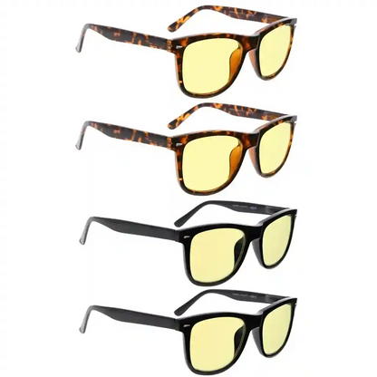 Wowac Blue Light Blocking Reading Glasses Yellow Tinted 4 Pack
