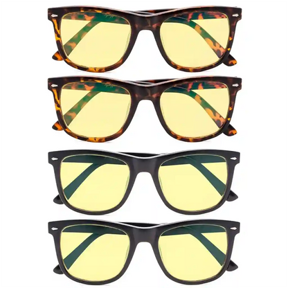 Wowac Blue Light Blocking Reading Glasses Yellow Tinted 4 Pack