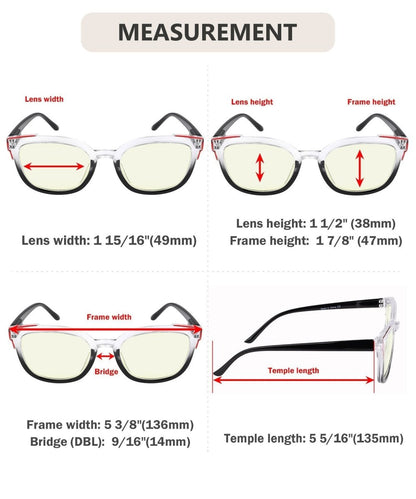 4 Pack Two Tone Blue Light Filter Reading Glasses UV2114 - Gr8sight