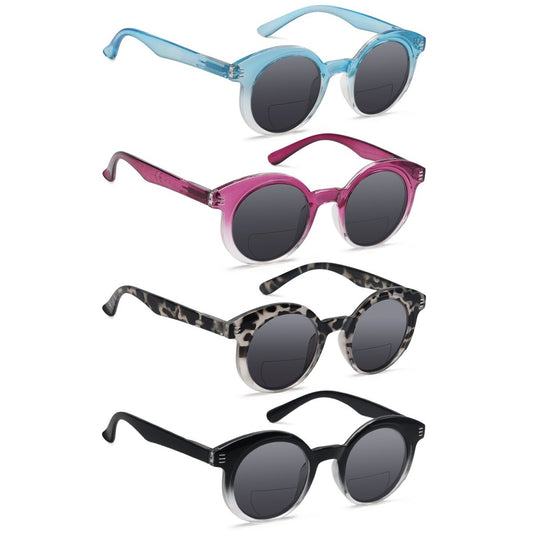 4 Pack Unique Round Bifocal Reading Sunglasses SBR2032 - Gr8sight