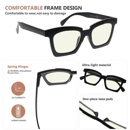 Womap Blue Light Blocking Reading Glasses Light Yellow Tinted 4 Pack