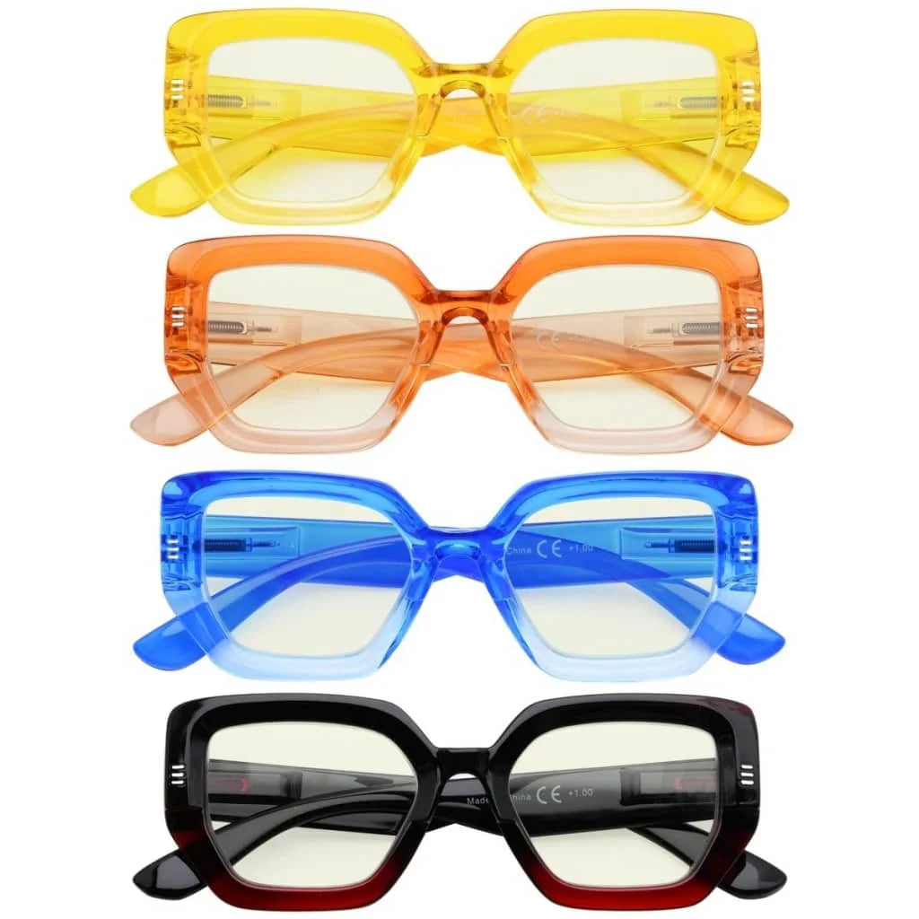 Womat Blue Light Blocking Glasses Light Yellow Tinted 4 Pack