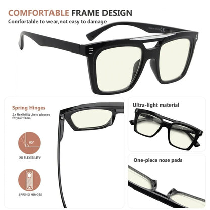 Womaz Blue Light Blocking Reading Glasses Light Yellow Tinted 4 Pack