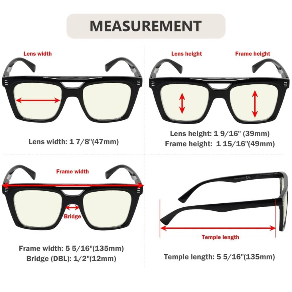 Womaz Blue Light Blocking Reading Glasses Light Yellow Tinted 4 Pack