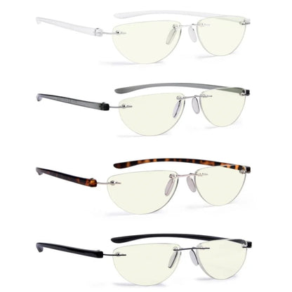 Wombg Blue Light Blocking Reading Glasses Light Yellow Tinted 4 Pack