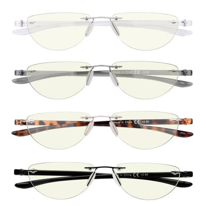 Wombg Blue Light Blocking Reading Glasses Light Yellow Tinted 4 Pack