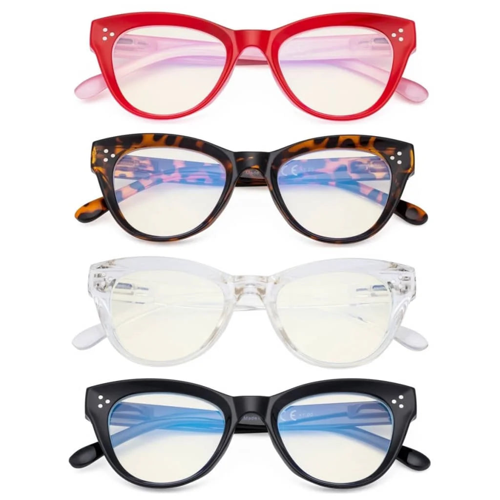 Wowax Blue Light Blocking Glasses Light Yellow Tinted 4 Pack