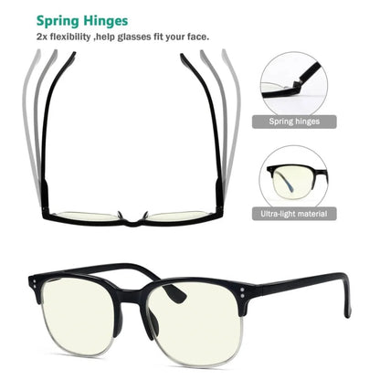 Wowbh 4 Pack Semi-rim Blue Light Filter Glasses