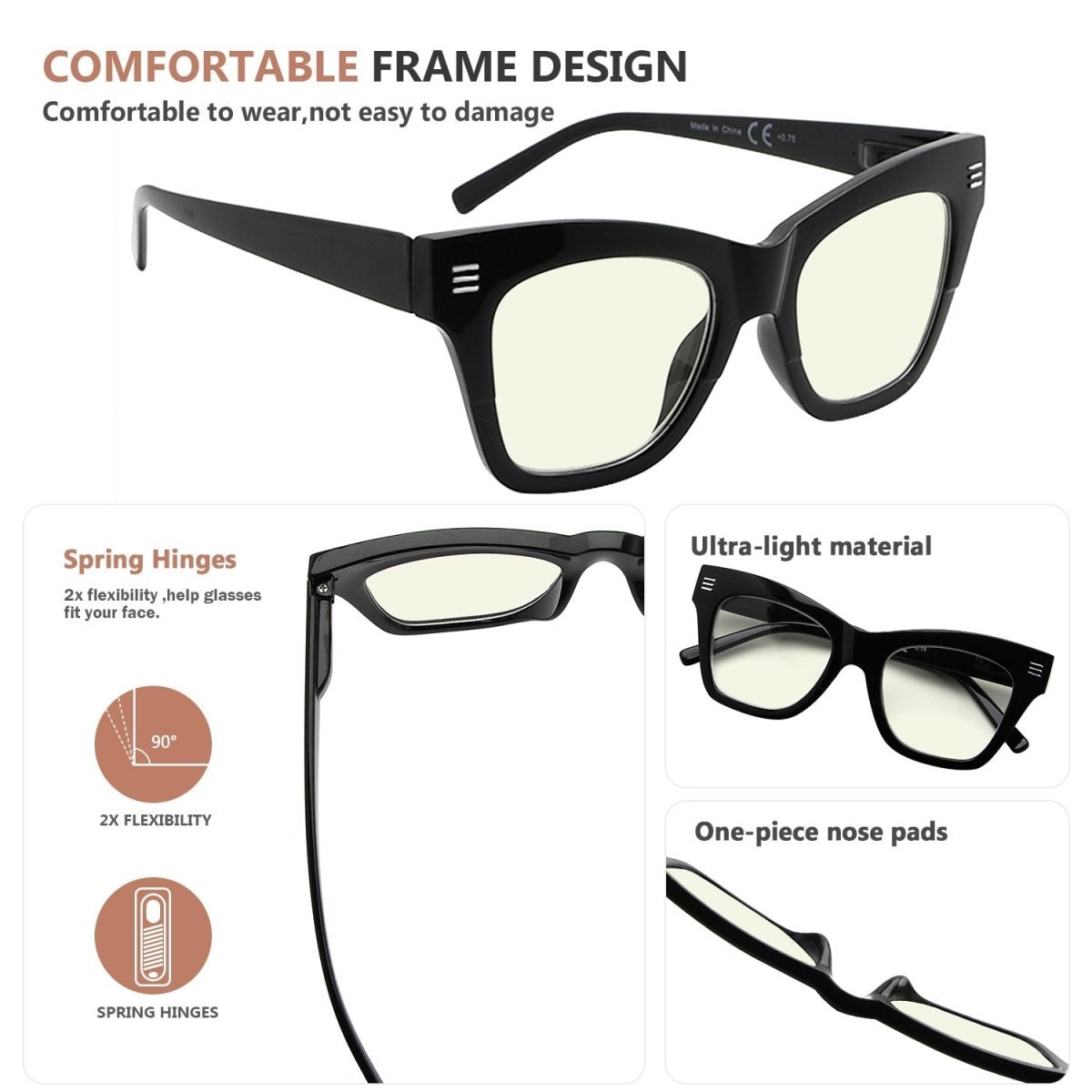 4 Pack Vintage Blue Light Filter Readers Eyeglasses UV2111 - Gr8sight