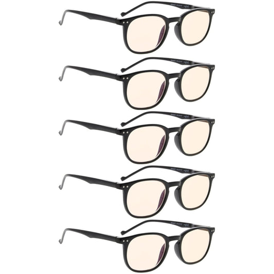 5 Pack Blue Light Blocking Reading Glasses Vintage Oval Readers CG065 - Gr8sight