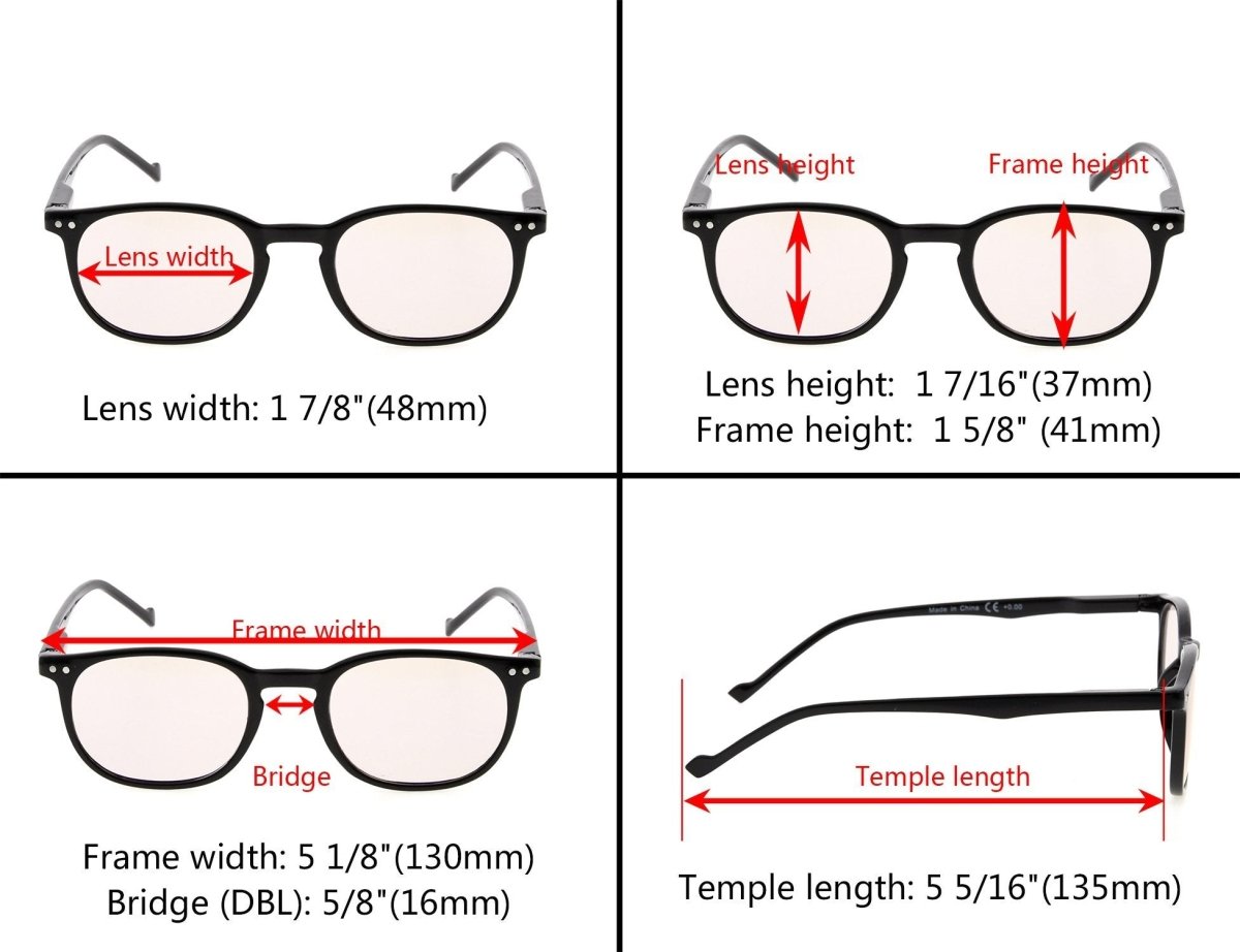 5 Pack Blue Light Blocking Reading Glasses Vintage Oval Readers CG065 - Gr8sight