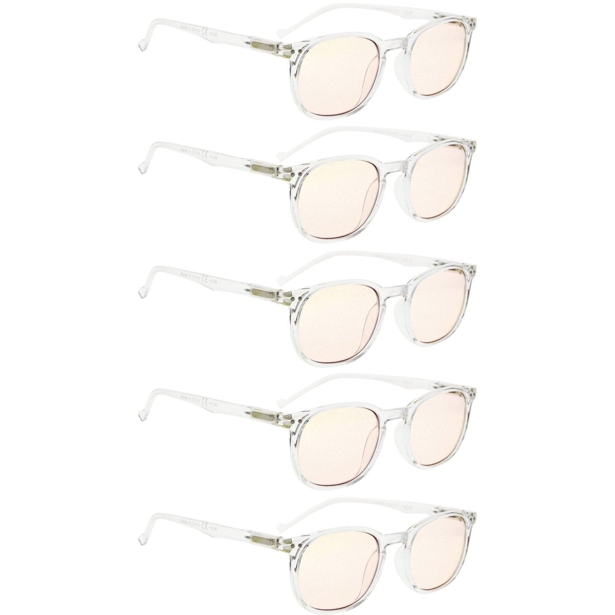 5 Pack Blue Light Blocking Reading Glasses Vintage Oval Readers CG065 - Gr8sight