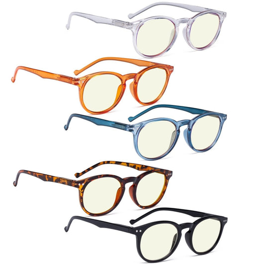 5 Pack Chic Oval Style Blue Light Filter Reading Glasses UVR071 - Gr8sight