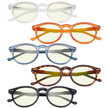 5 Pack Chic Oval Style Blue Light Filter Reading Glasses UVR071 - Gr8sight