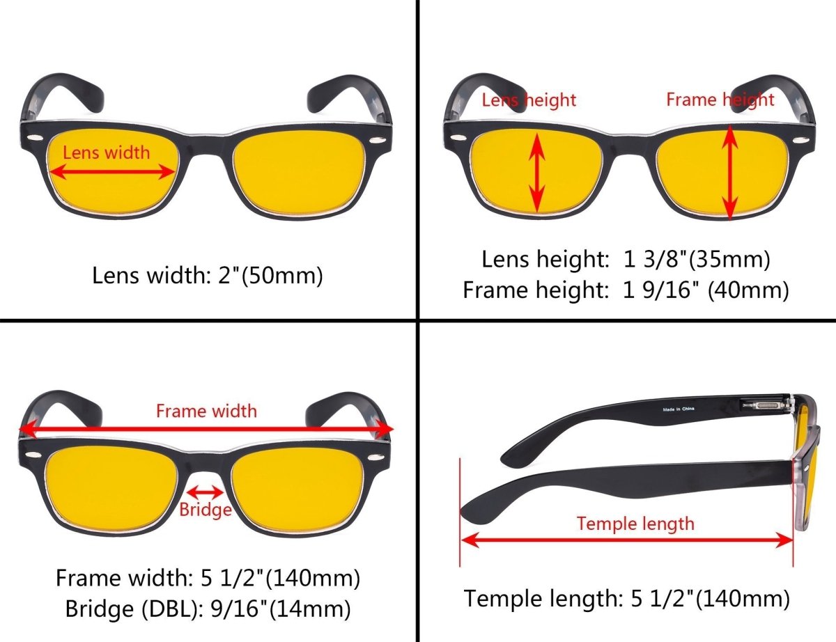 5 Pack Classic Blue Light Blocking Reading Glasses HPFH4 - Gr8sight