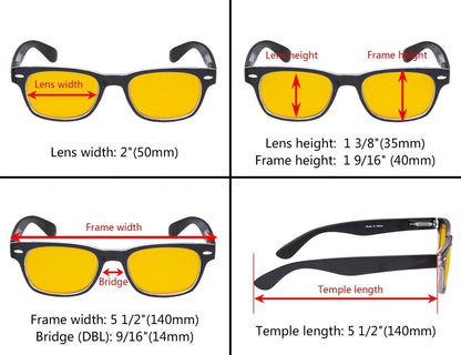 5 Pack Classic Blue Light Blocking Reading Glasses HPFH4 - Gr8sight