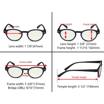 5 Pack Oval Blue Light Filter Reading Glasses UVR091 - Gr8sight