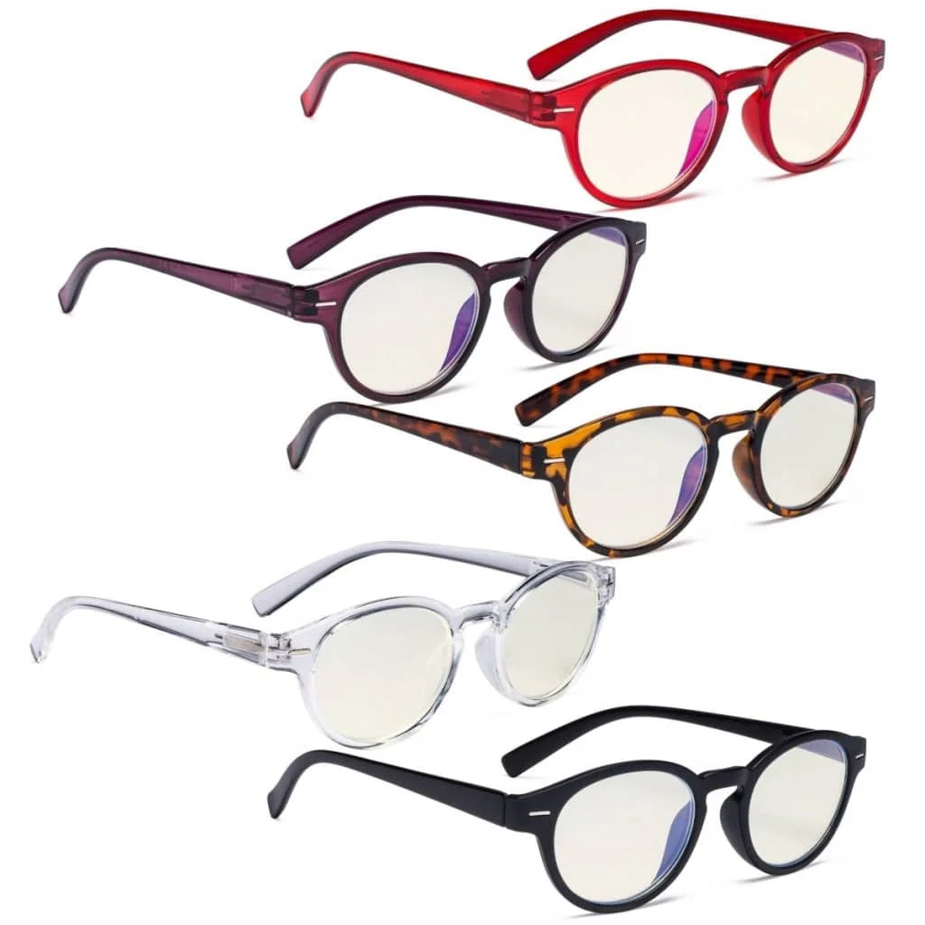 5 Pack Oval Blue Light Filter Reading Glasses UVR091 - Gr8sight
