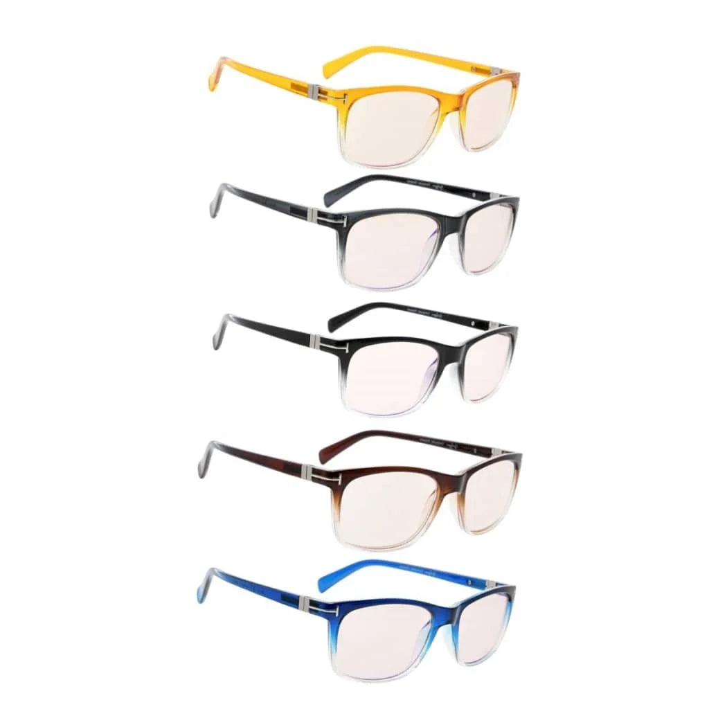 5 Pack Rectangle Blue Light Filter Reading Glasses UVR150 - Gr8sight