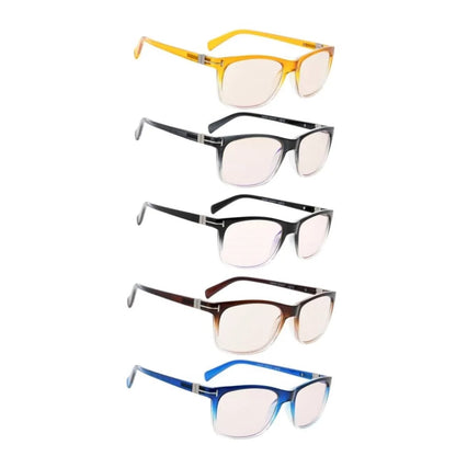 5 Pack Rectangle Blue Light Filter Reading Glasses UVR150 - Gr8sight
