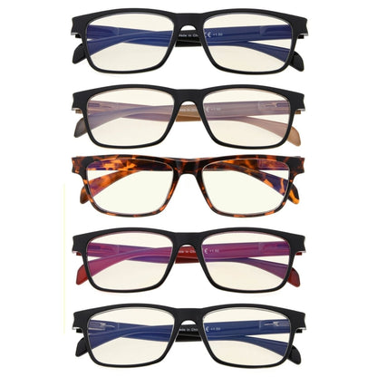 5 Pack Stylish Blue Ray Reading Glasses CGTR090 - Gr8sight