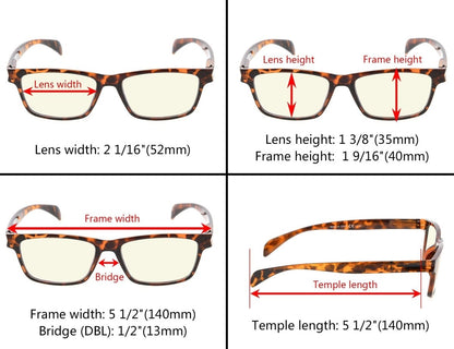 5 Pack Stylish Blue Ray Reading Glasses CGTR090 - Gr8sight