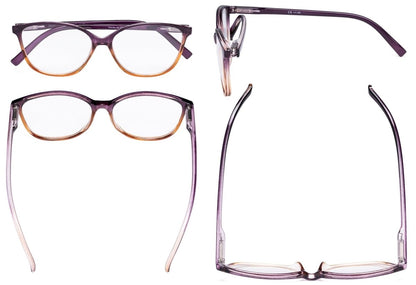 5 Pack Stylish Reading Glasses Two - tone Readers RFH2 - Gr8sight