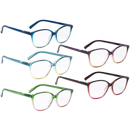 5 Pack Stylish Reading Glasses Two - tone Readers RFH2 - Gr8sight