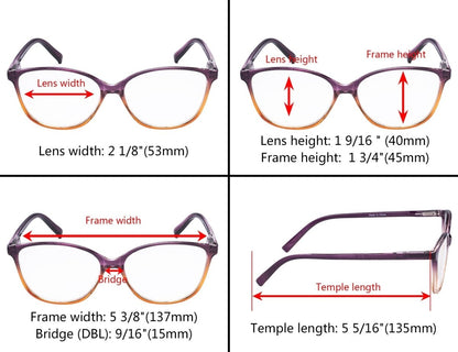 5 Pack Stylish Reading Glasses Two - tone Readers RFH2 - Gr8sight