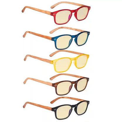 Wonaf Blue Light Blocking Reading Glasses Yellow Tinted 5 Pack